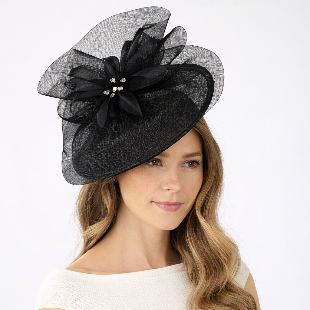 Black Failsworth Sinamay Hatinator Style 132